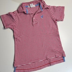 The Beaufort Bonnet Company Red and White Striped Polo